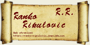 Ranko Ripulović vizit kartica